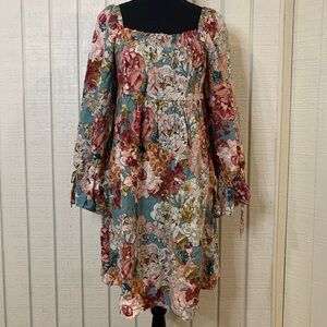 Anthropologie Maeve long sleeve floral peasant dress, size small.